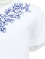 Платье из хлопка прямого фасона со вставкой из кружева Ermanno Scervino Junior  –  Деталь