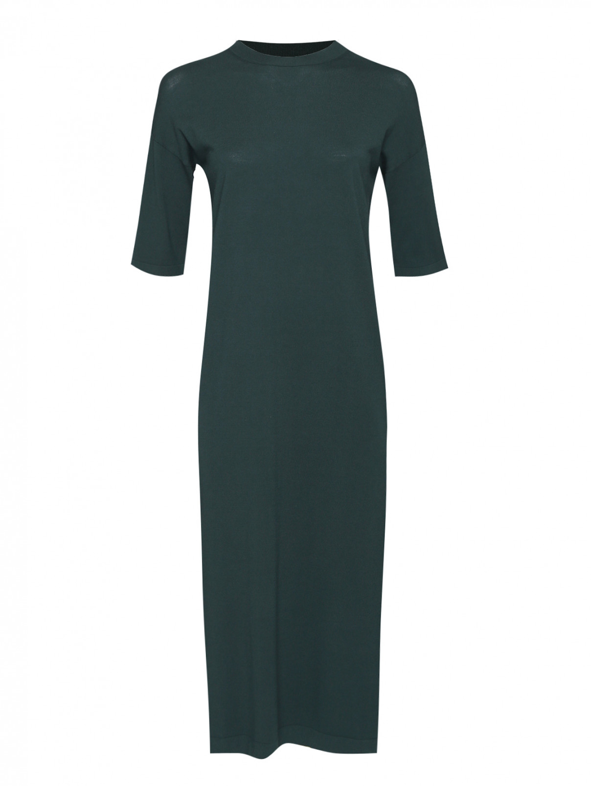 Платье из вискозы однотонное Weekend Max Mara  –  Общий вид  – Цвет:  Зеленый