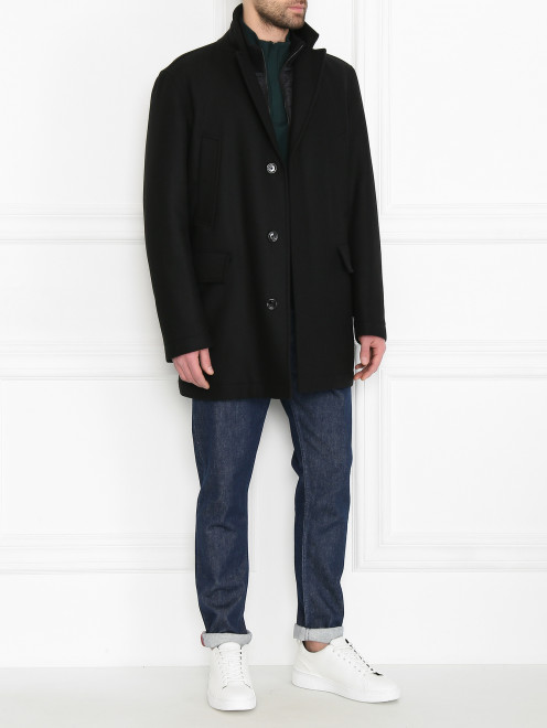 Пальто из смешанной шерсти с карманами Hugo Boss - МодельОбщийВид