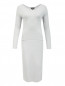 Трикотажное платье-миди с длинными рукавами Emporio Armani  –  Общий вид