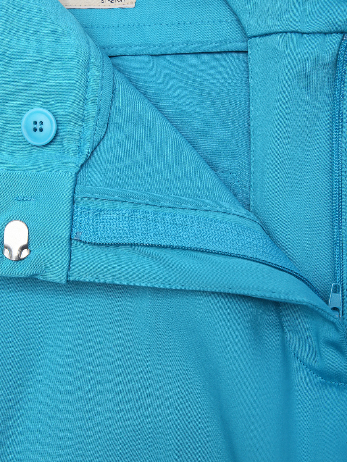 Брюки из хлопка прямого кроя с карманами Weekend Max Mara  –  Деталь1  – Цвет:  Синий