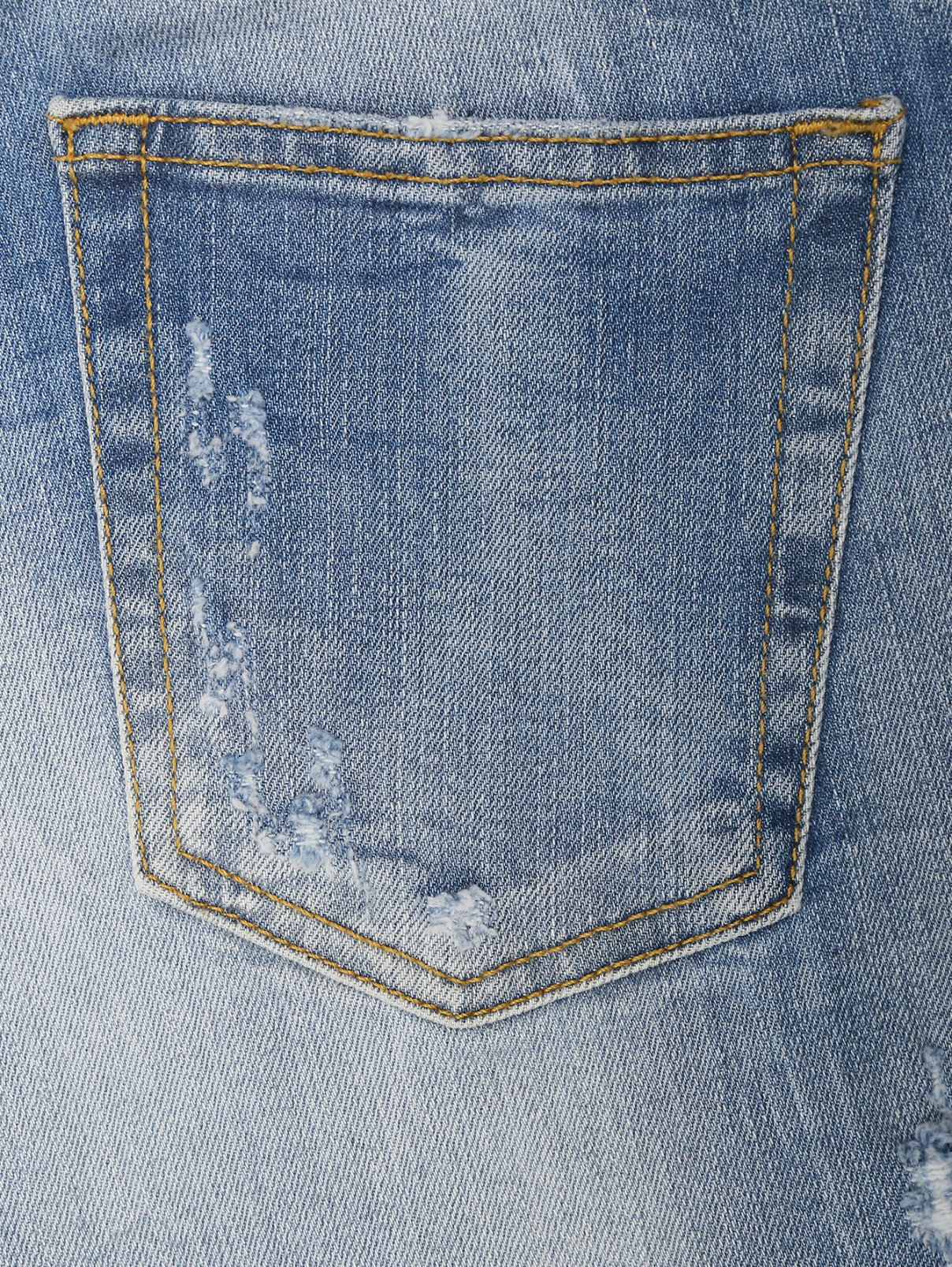 Укороченные джинсы с потертостями Ice Play  –  Деталь  – Цвет:  Синий