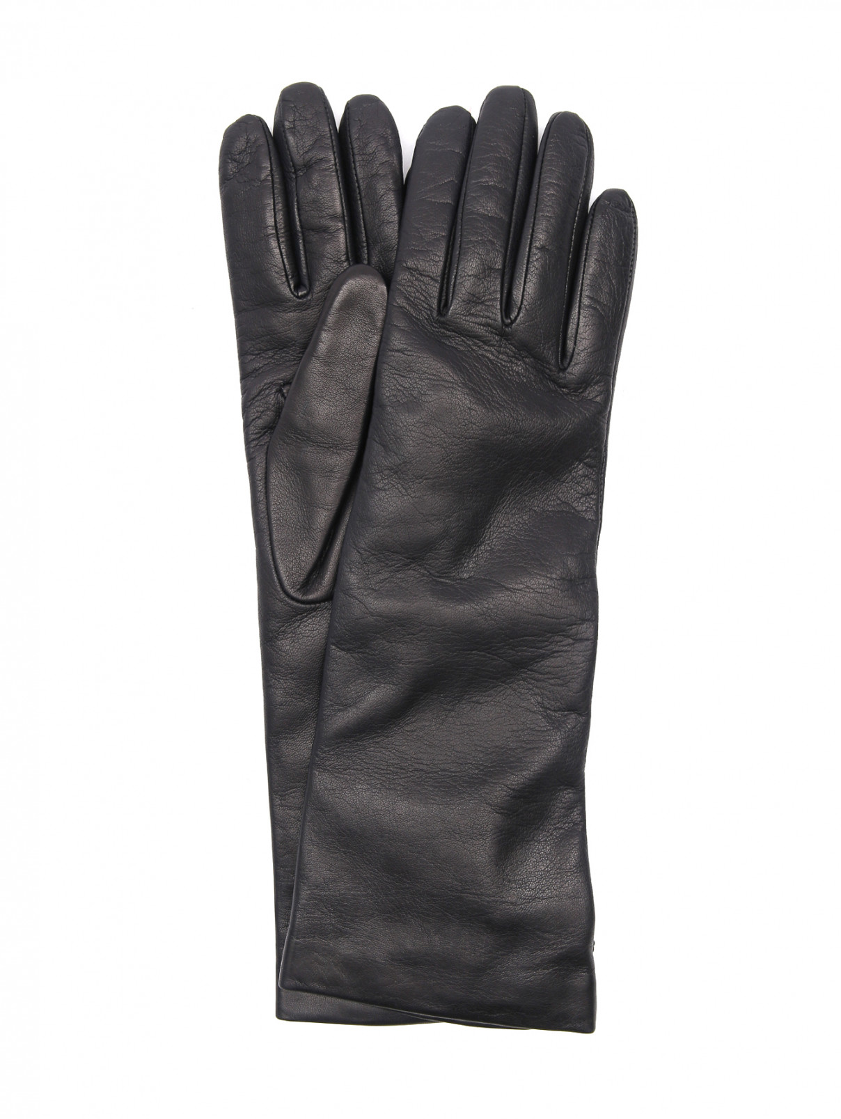 Перчатки из гладкой кожи Weekend Max Mara  –  Общий вид  – Цвет:  Черный