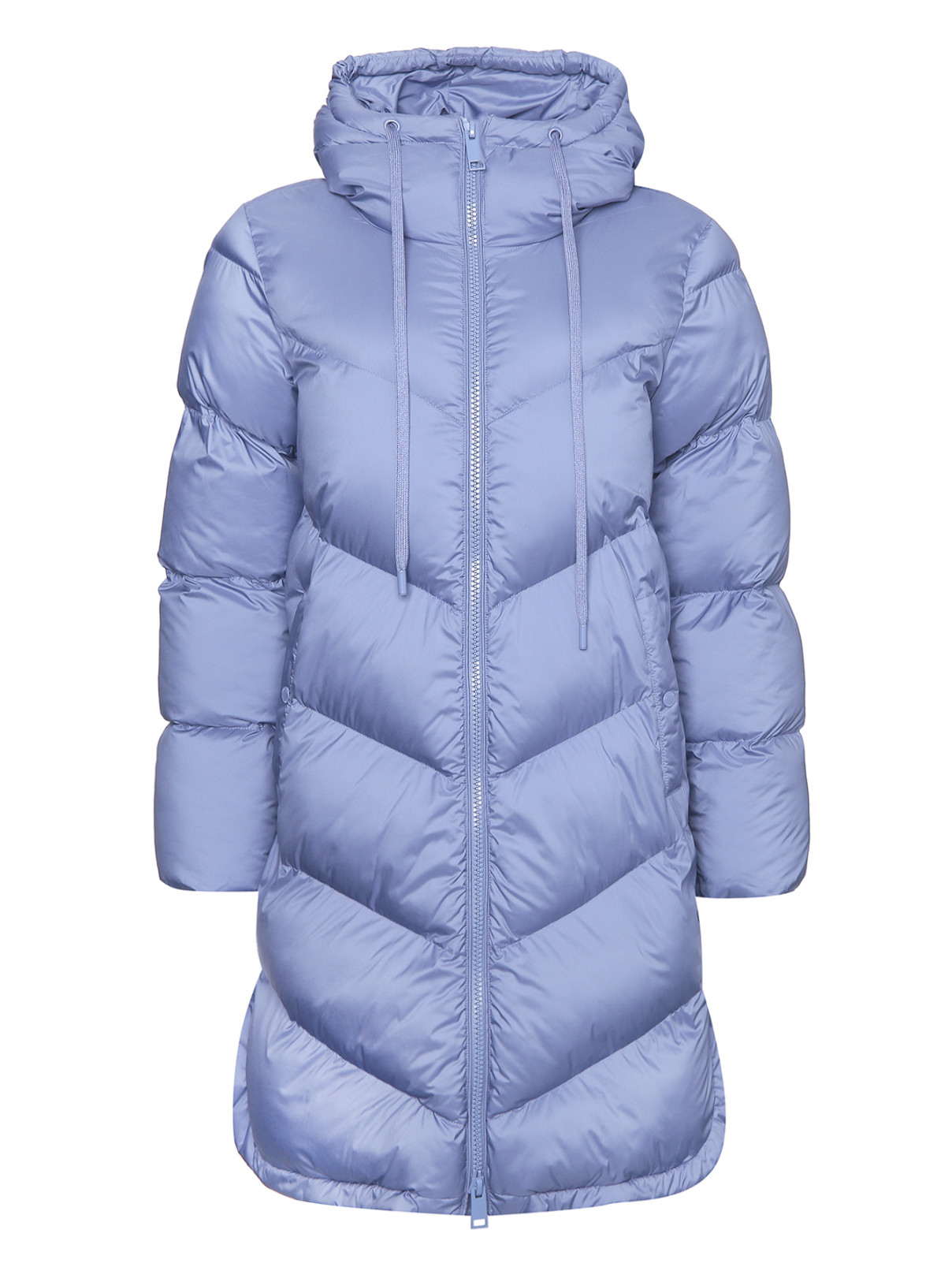 Удлиненная куртка на молнии Marina Rinaldi  –  Общий вид  – Цвет:  Синий
