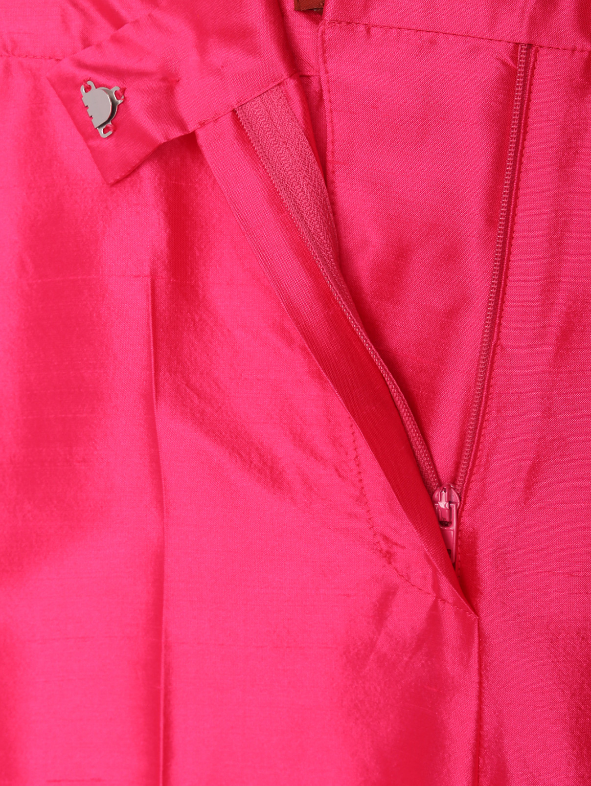Укороченные брюки из шелка Max Mara  –  Деталь1  – Цвет:  Розовый