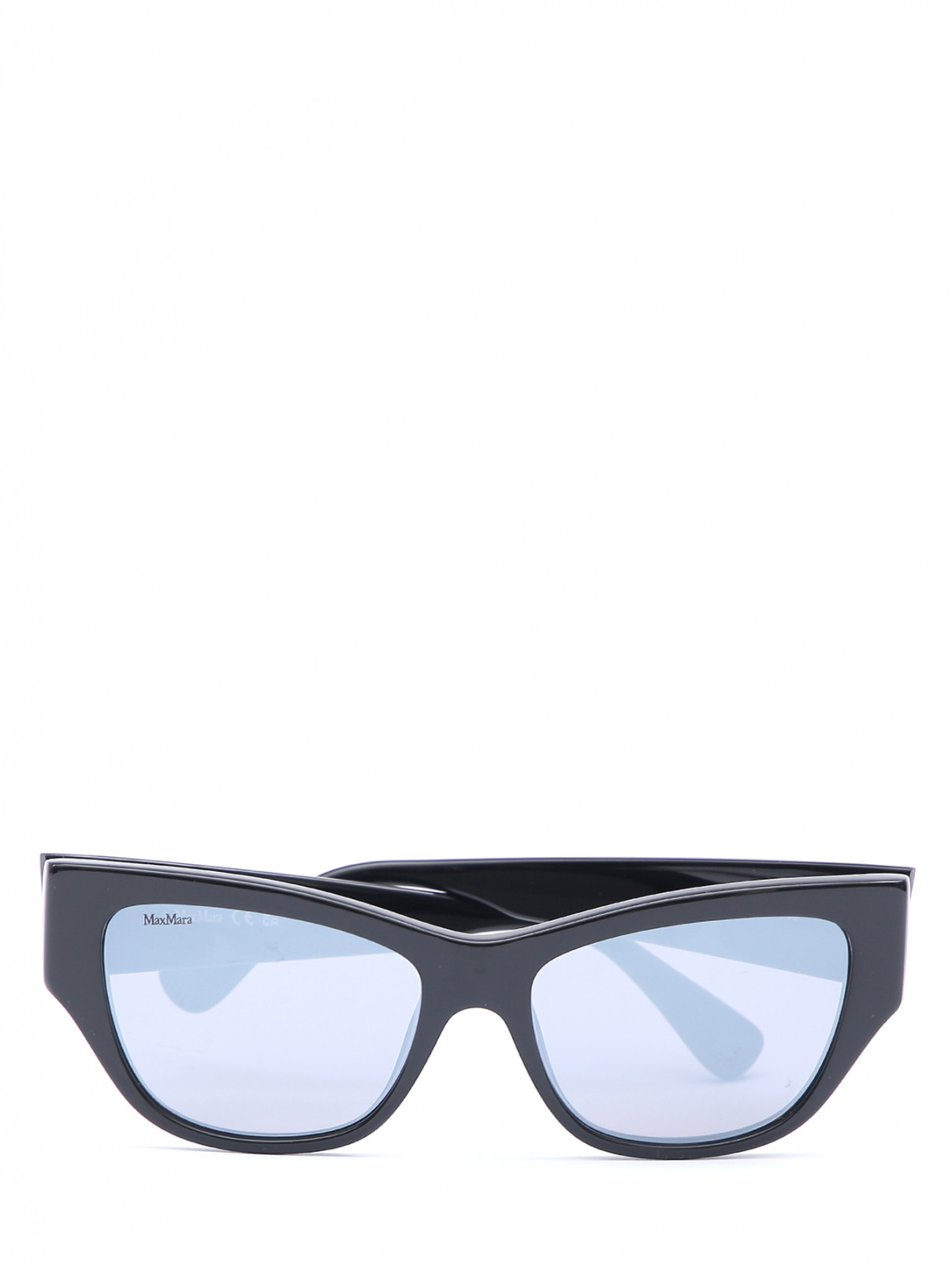 Солнцезащитные очки в пластиковой оправе Max Mara  –  Общий вид  – Цвет:  Черный