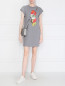 Платье-мини из хлопка с принтом Love Moschino  –  МодельОбщийВид