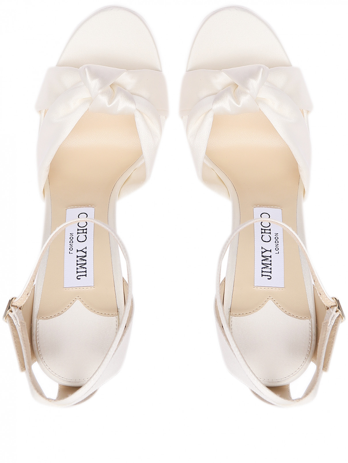 Атласные босоножки с узлом Jimmy Choo  –  Обтравка4  – Цвет:  Белый