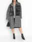 Пальто из шерсти с шарфом Marina Rinaldi  –  МодельОбщийВид