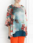 Блуза из шелка с узором Marina Rinaldi  –  Модель Верх-Низ