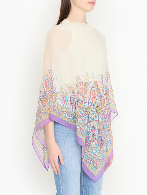 Накидка асимметричного кроя с узором  Etro - МодельВерхНиз