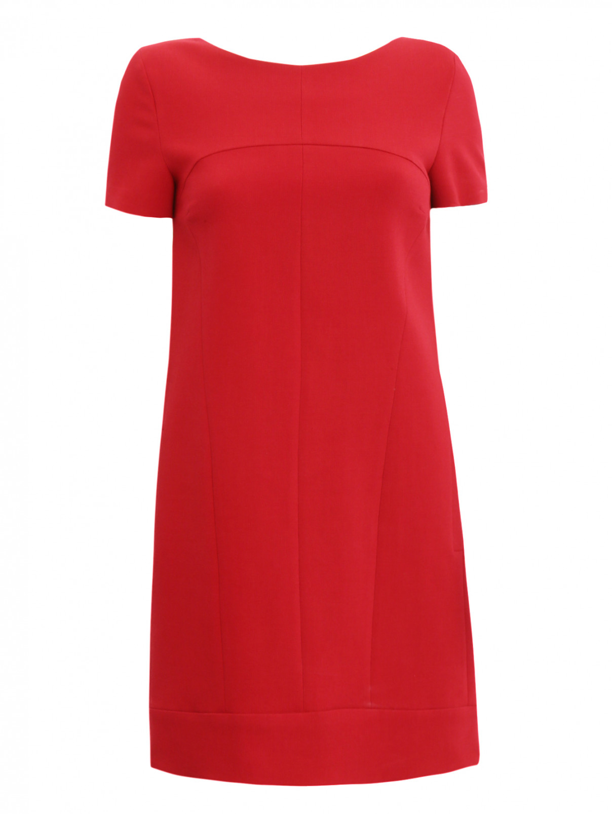Платье из шерсти свободного кроя с боковыми карманами Alberta Ferretti  –  Общий вид  – Цвет:  Красный