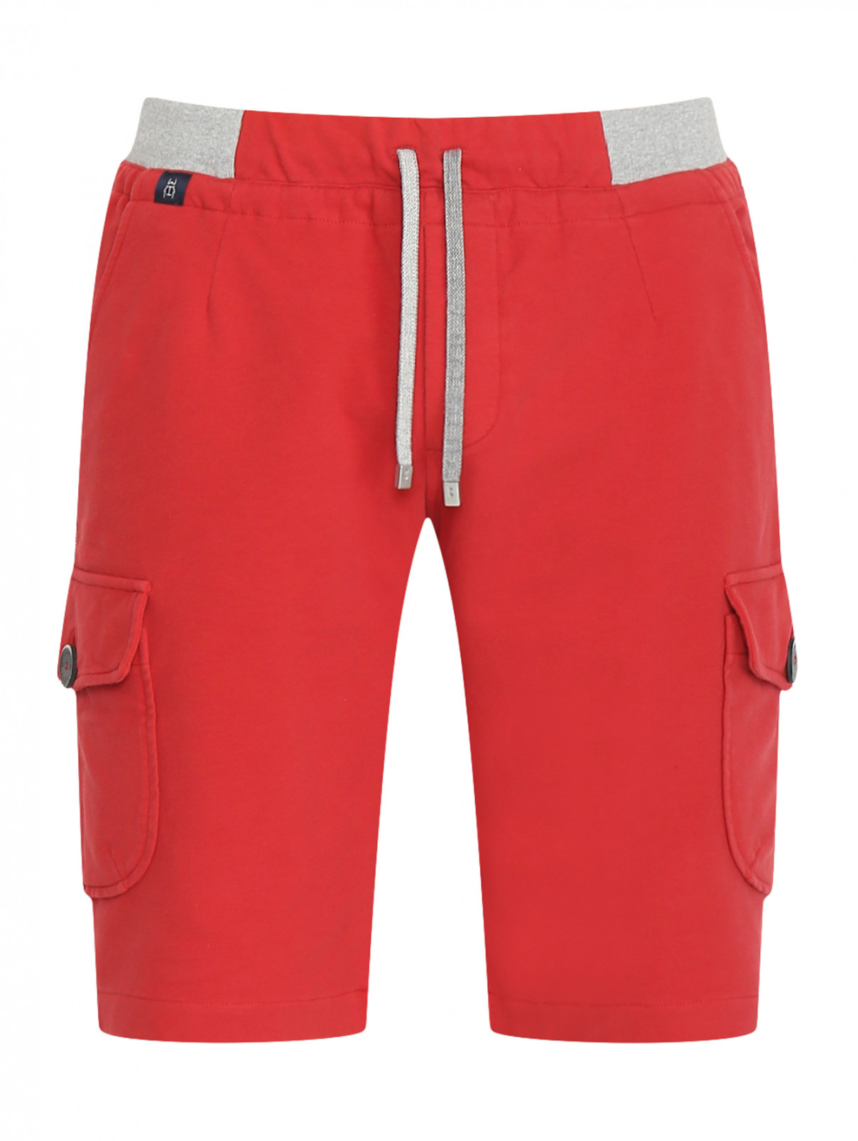 Шорты из хлопка с накладными карманами Capobianco  –  Общий вид  – Цвет:  Красный