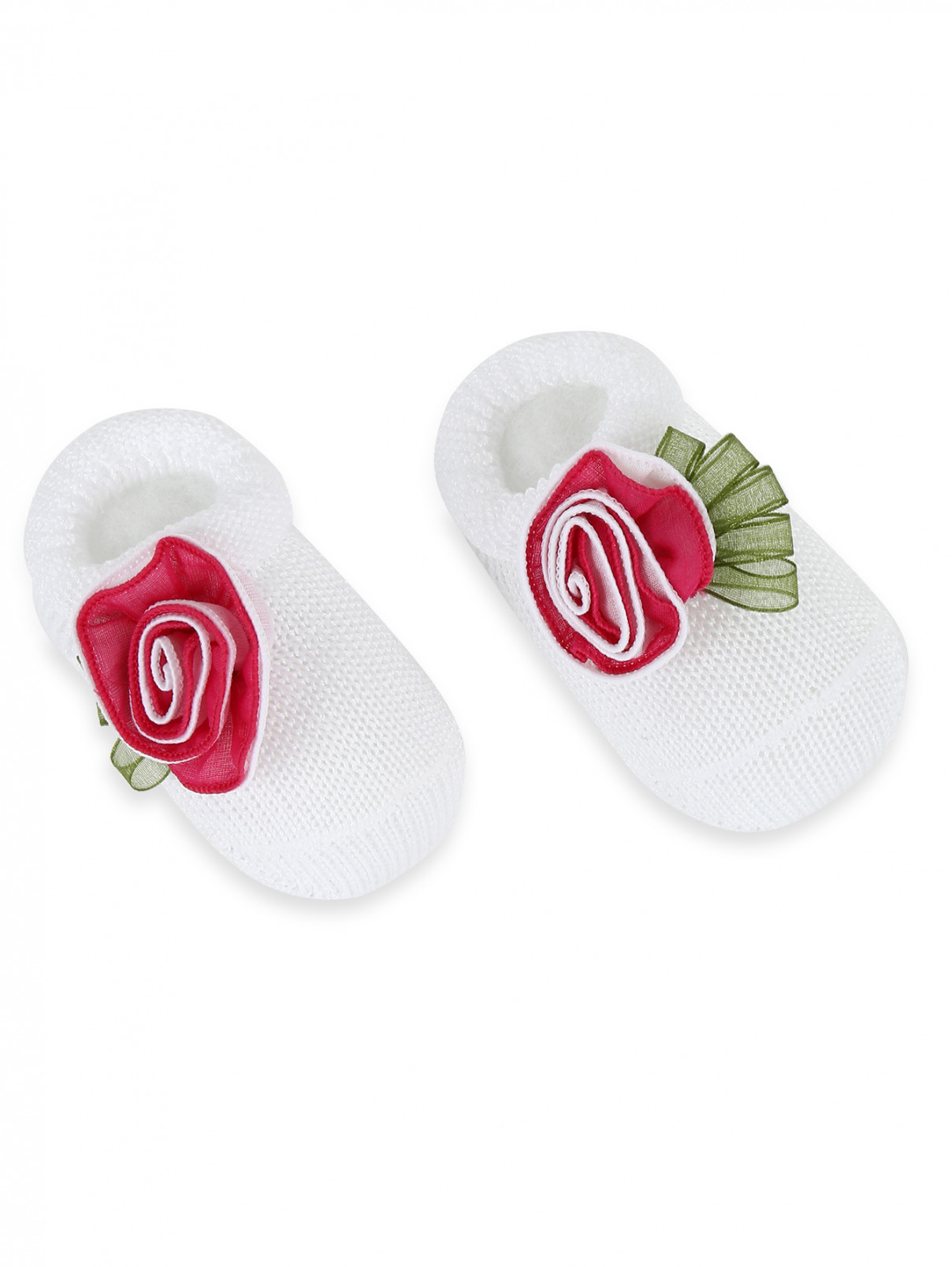Носки из хлопка с декором Aletta  –  Общий вид  – Цвет:  Белый