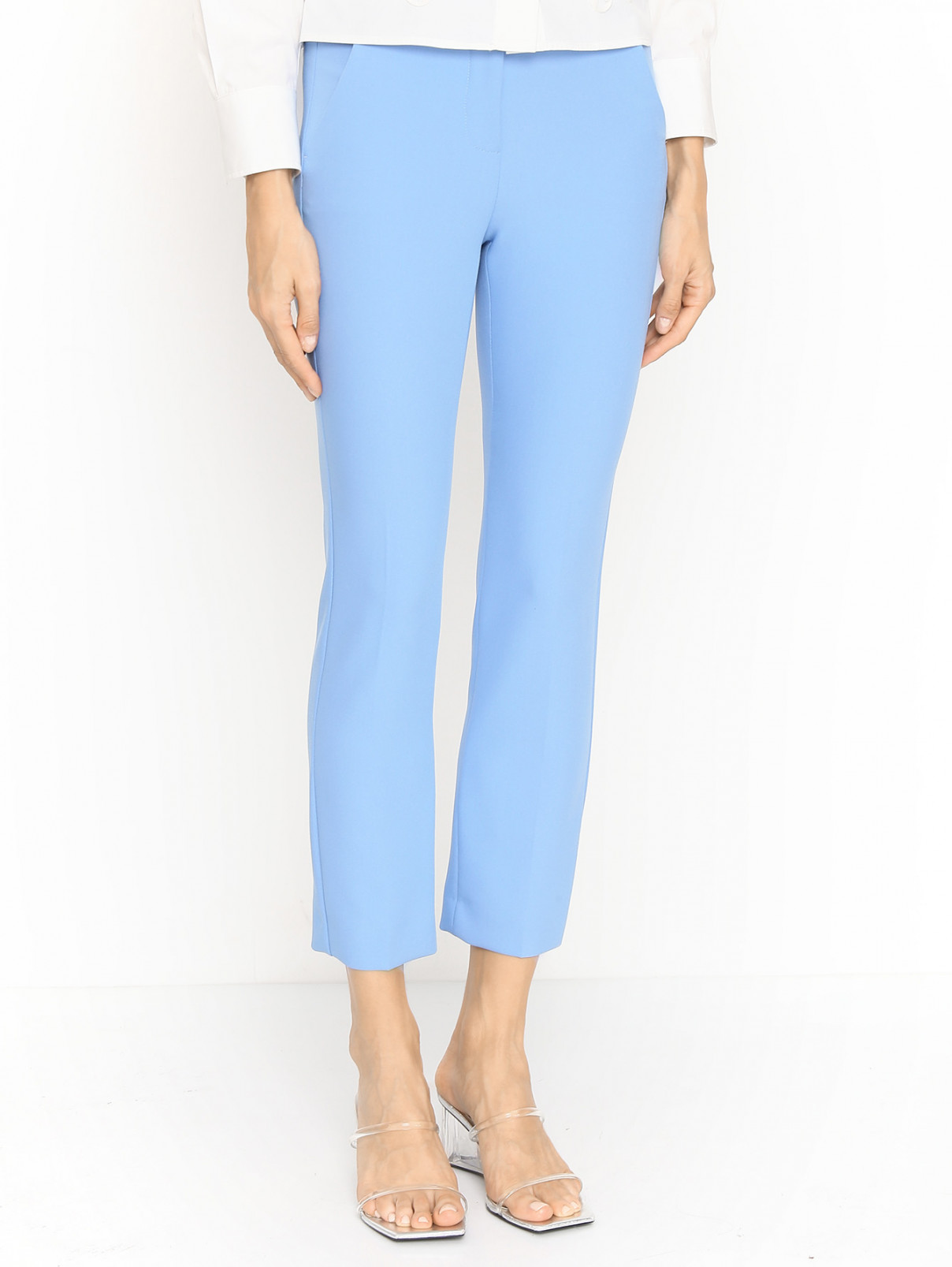 Укороченные брюки с карманами Weekend Max Mara  –  МодельВерхНиз  – Цвет:  Синий
