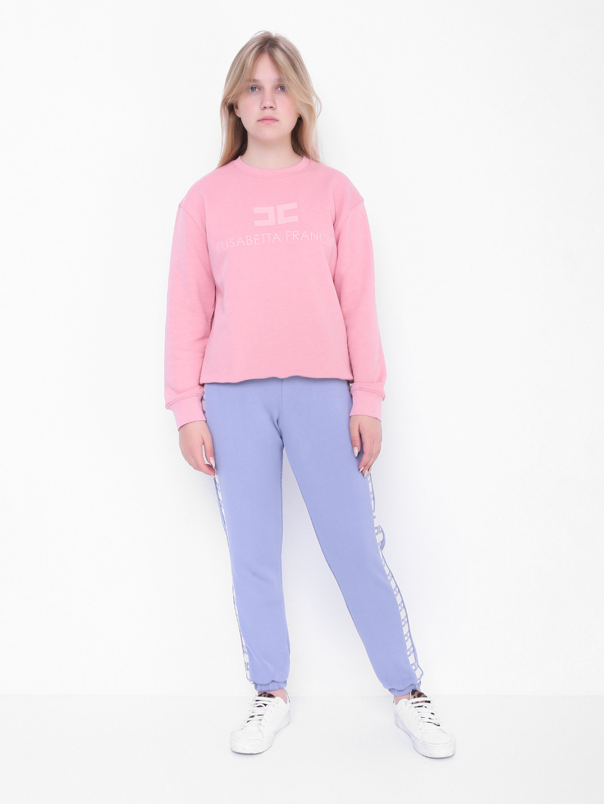 Трикотажные брюки на резинке Elisabetta Franchi  –  МодельОбщийВид  – Цвет:  Синий