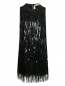 Платье-мини из шелка декорированное бахромой N21  –  Общий вид