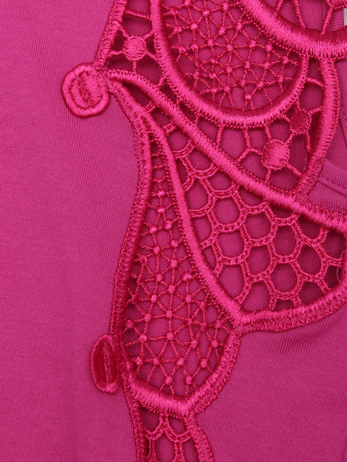 Блуза из хлопка с вышивкой Alberta Ferretti  –  Деталь1  – Цвет:  Розовый