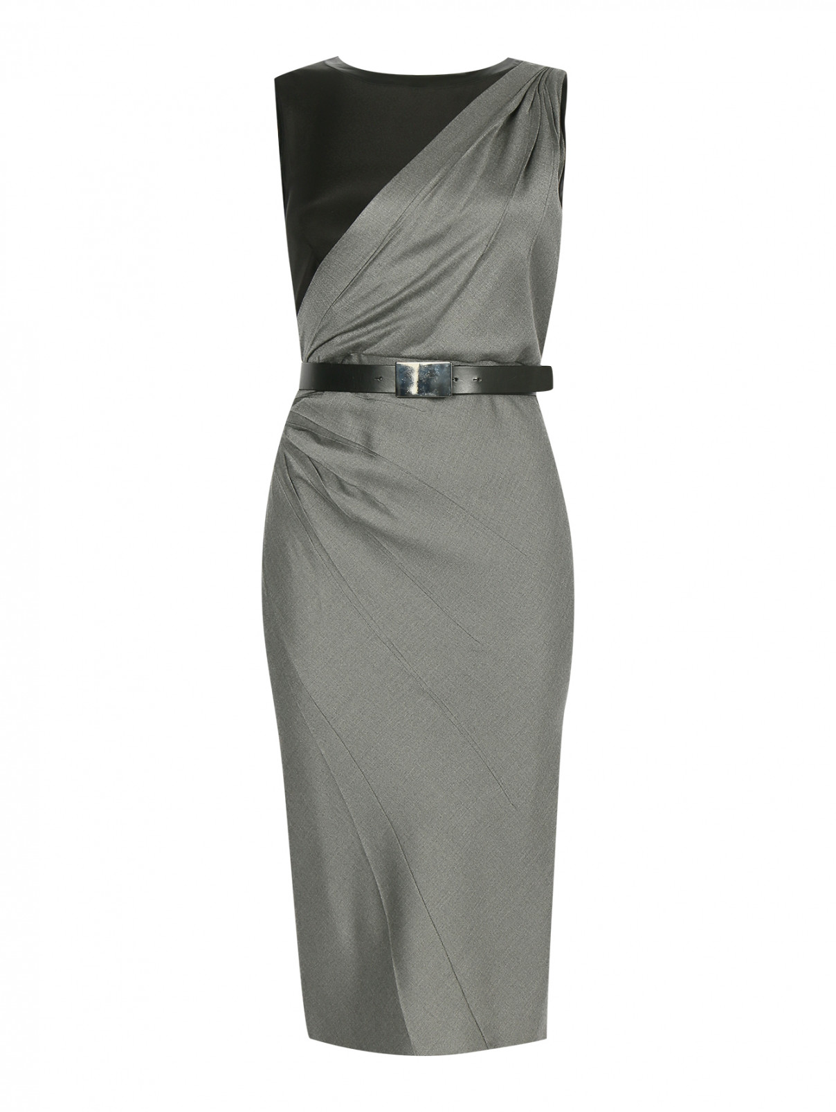 Платье из смешаной шерсти Sportmax  –  Общий вид  – Цвет:  Серый