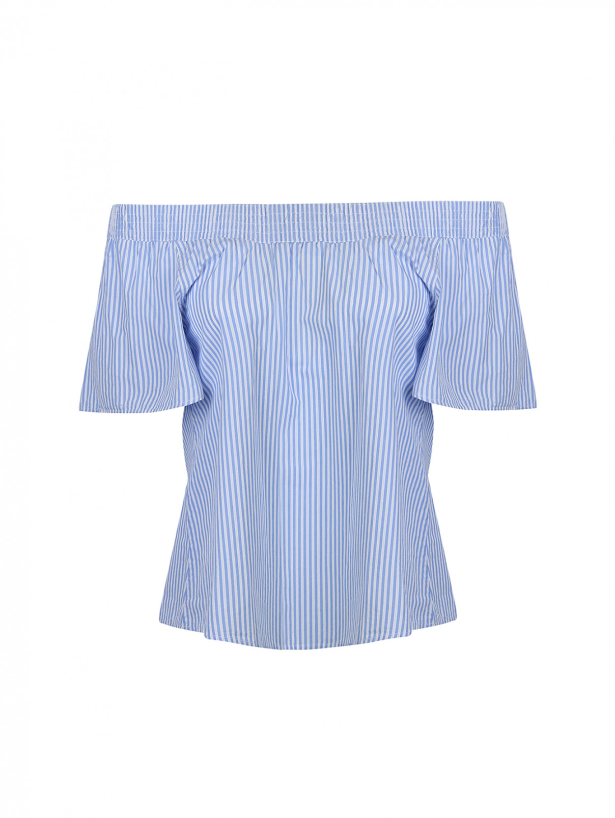 Блуза из хлопка в полоску Max&Co  –  Общий вид  – Цвет:  Синий