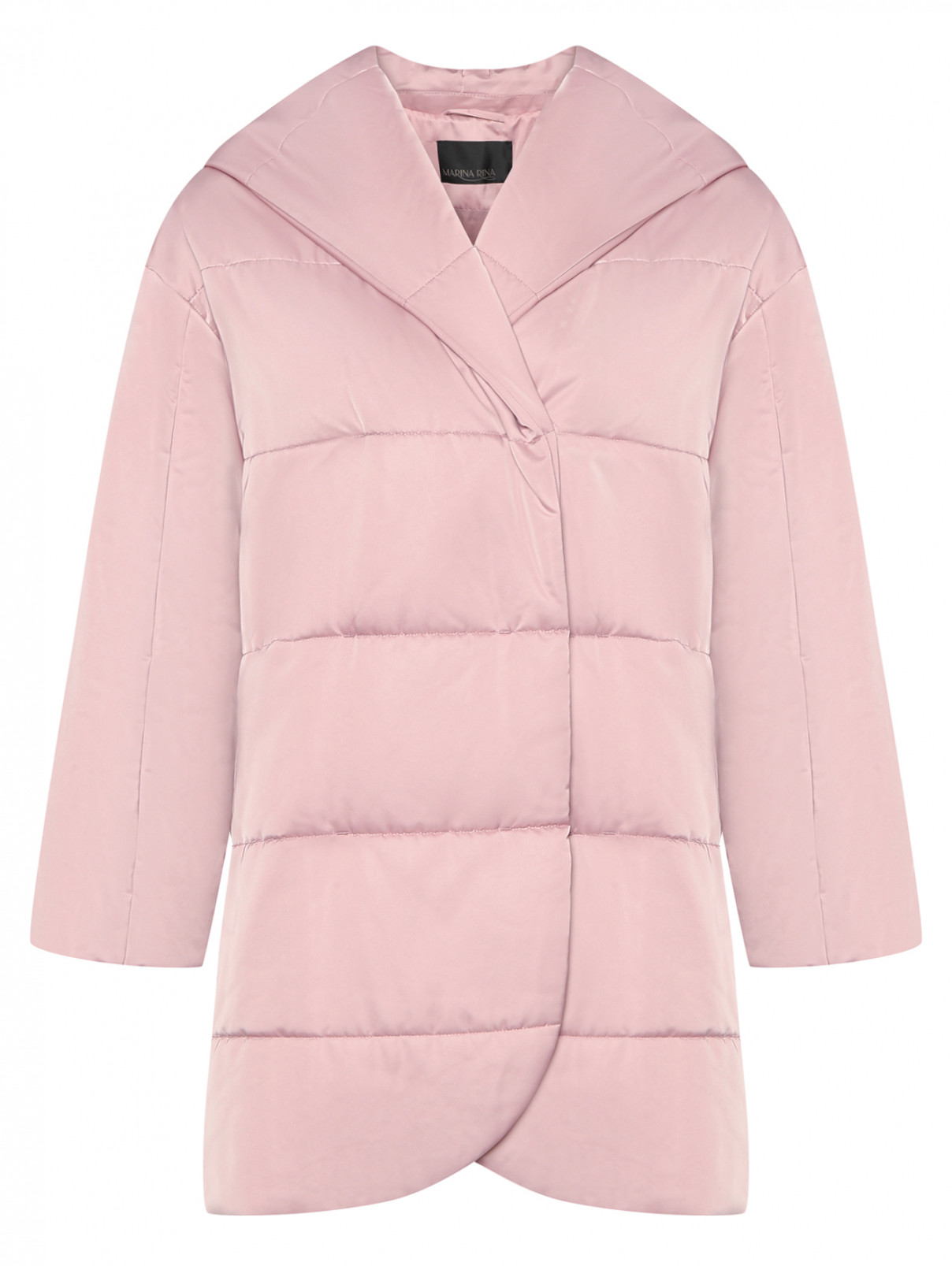 Куртка утепленная с капюшоном Marina Rinaldi  –  Общий вид  – Цвет:  Розовый