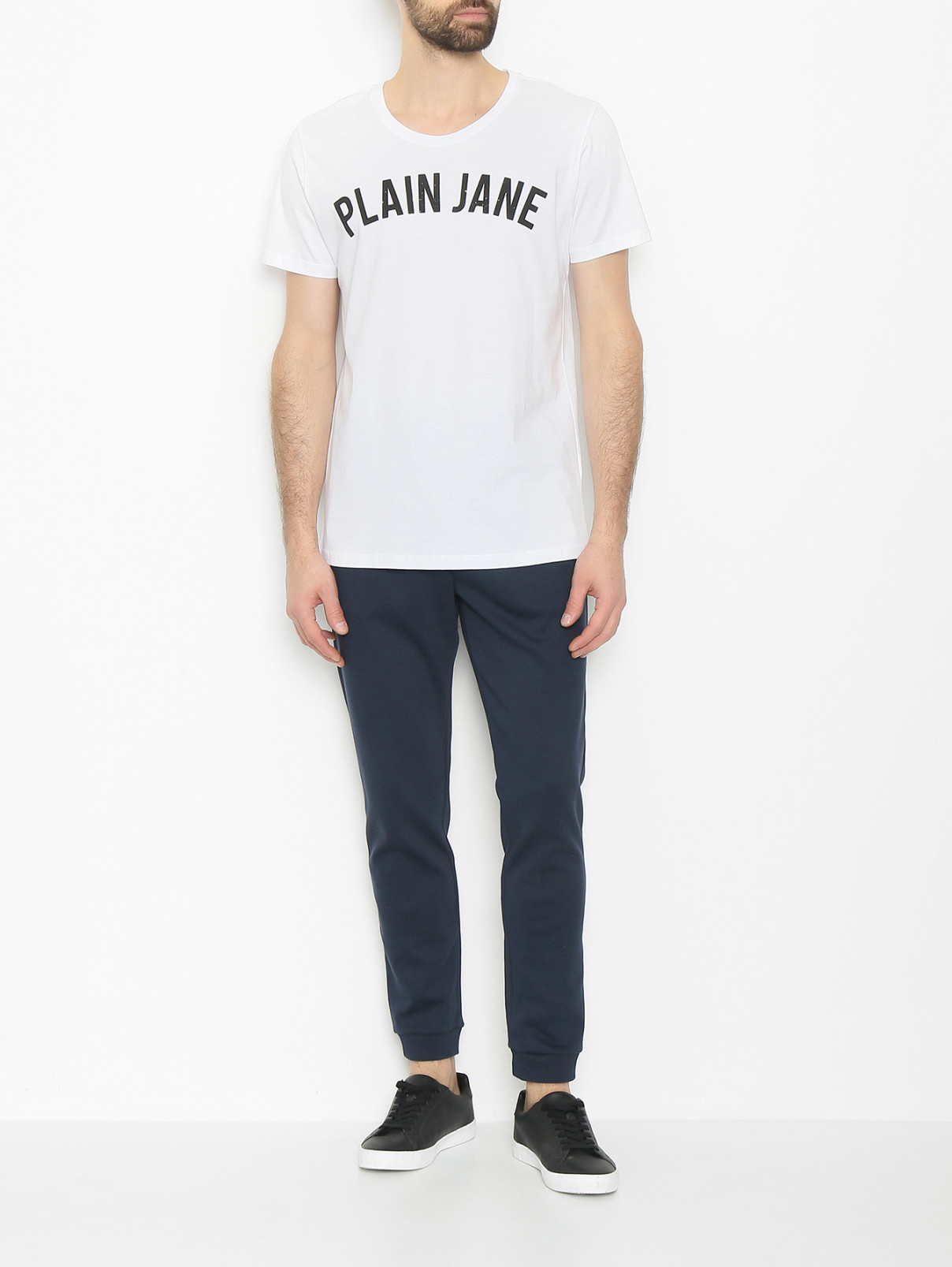 Футболка из хлопка с логотипом Plain Jane Homme  –  МодельОбщийВид