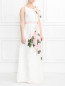 Платье-макси из льна и шелка с цветочным узором Marina Rinaldi  –  МодельВерхНиз