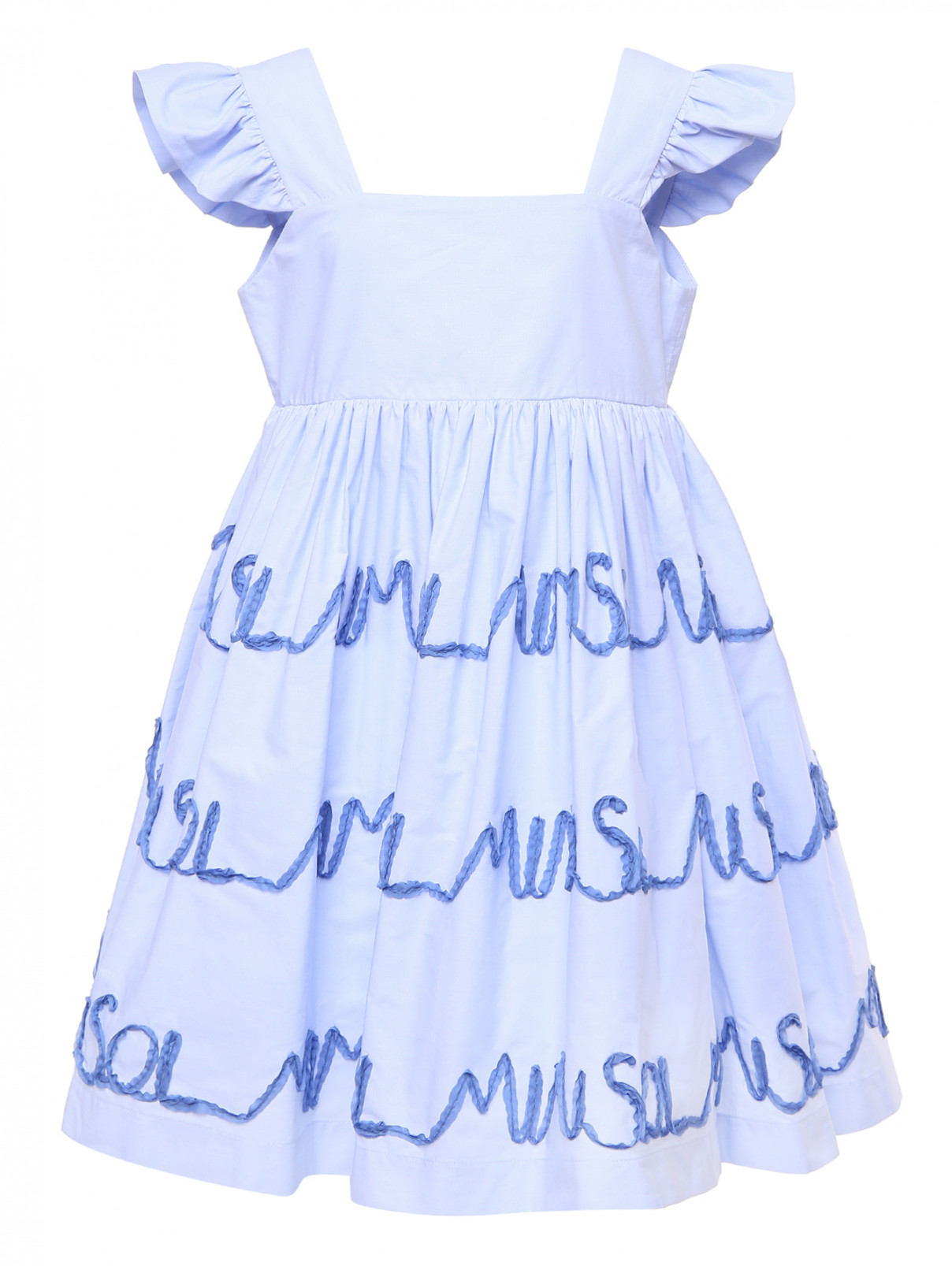 Платье с пышной юбкой и аппликацией MiMiSol  –  Общий вид  – Цвет:  Синий