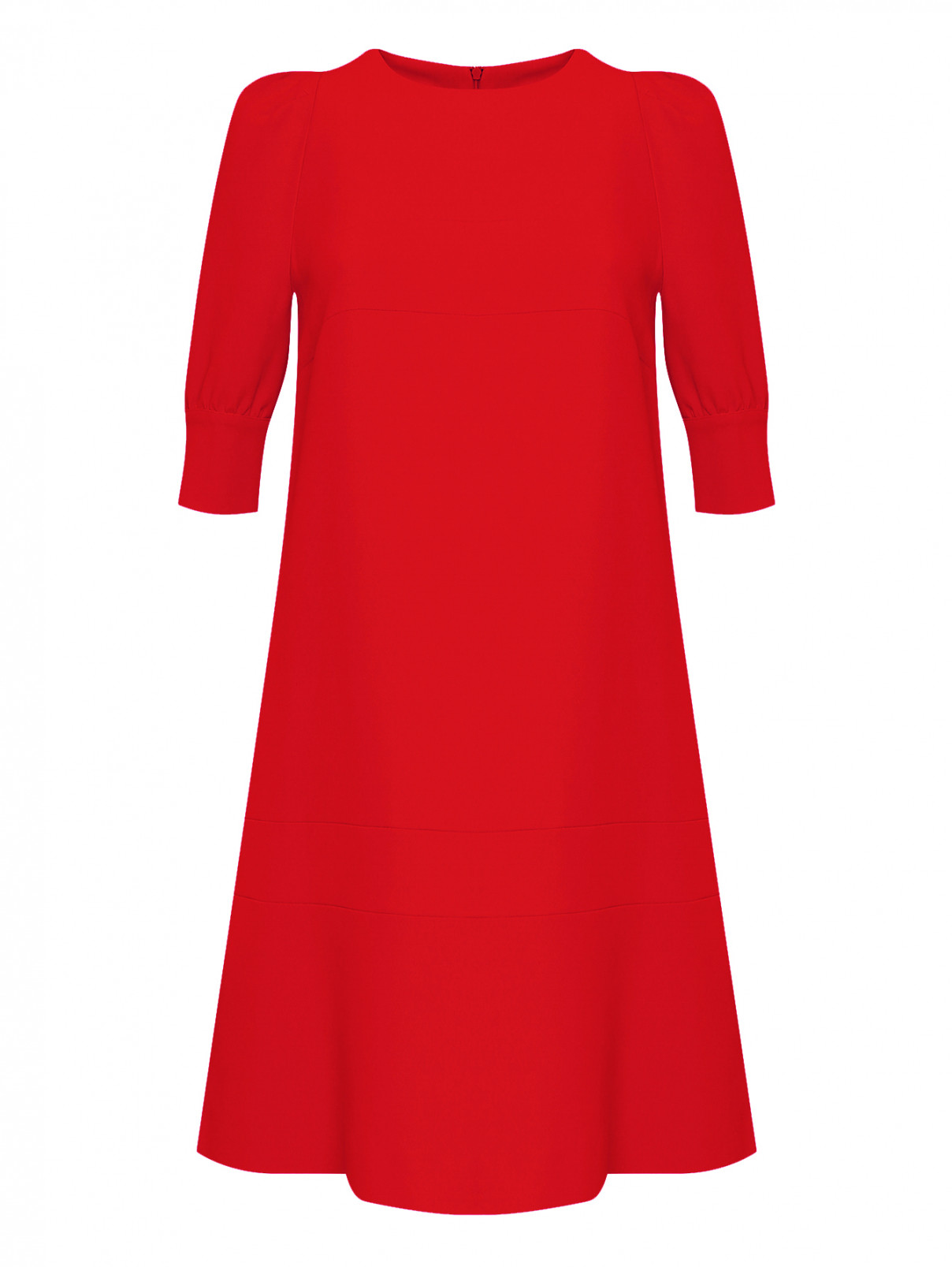 Платье расклешенного кроя с укороченными рукавами Ermanno Scervino  –  Общий вид  – Цвет:  Красный