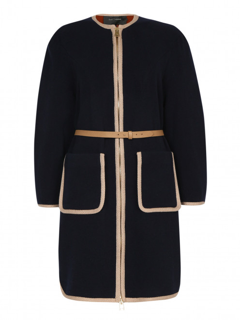 Пальто из шерсти с накладными карманами - Общий вид