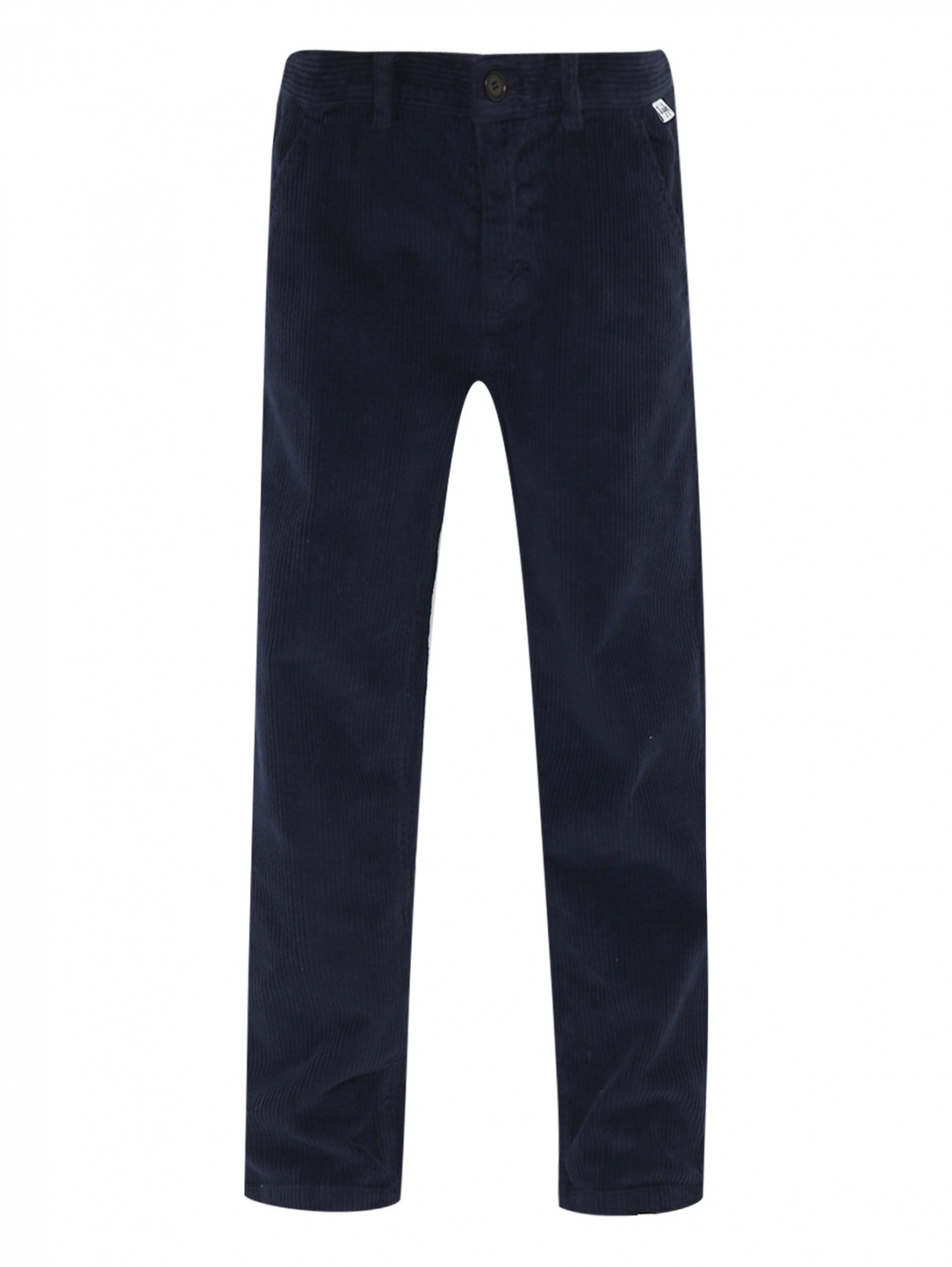 Прямые брюки из крупного вельвета Il Gufo  –  Общий вид  – Цвет:  Синий