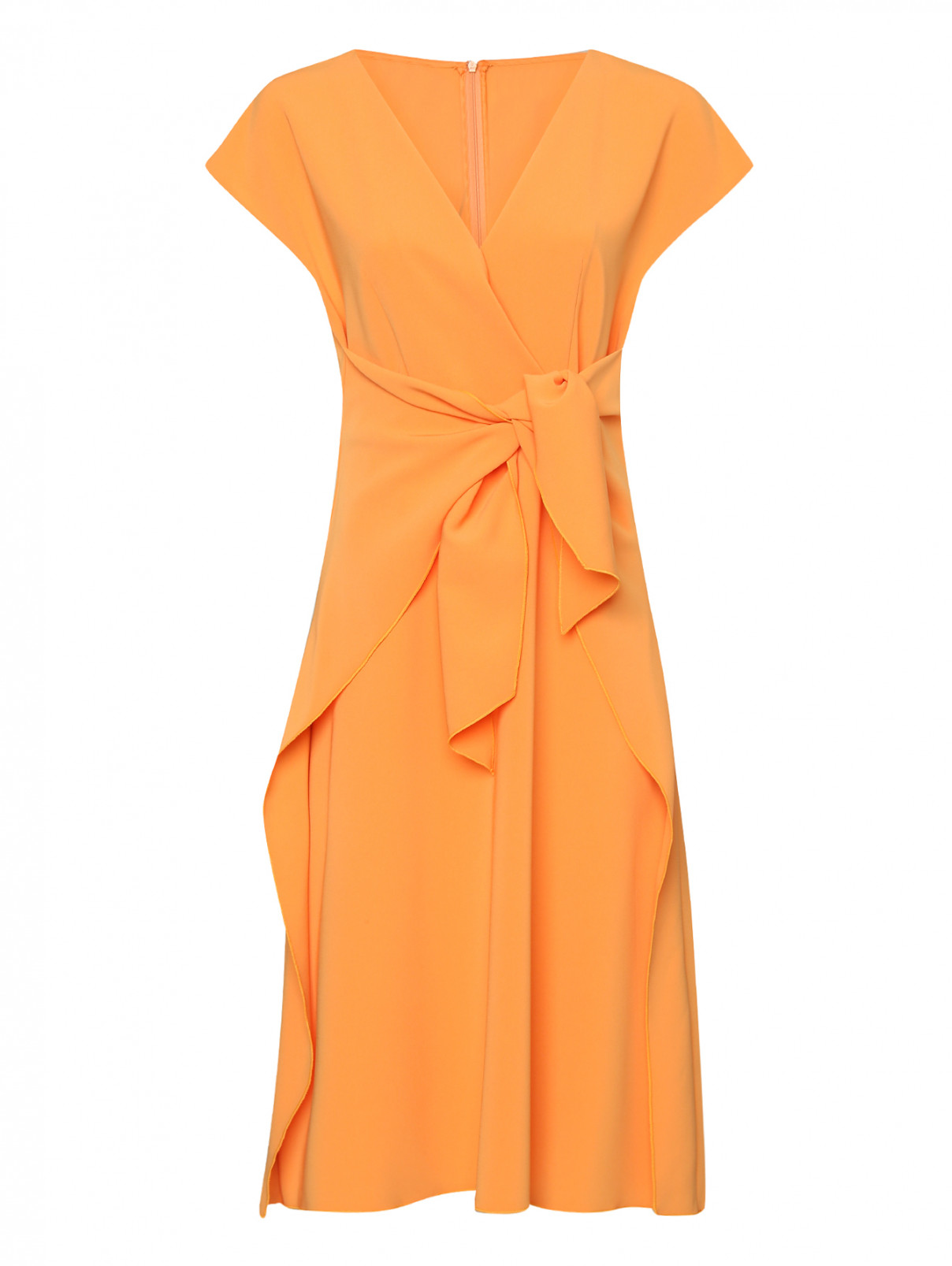 Платье-миди с бантом спереди Dorothee Schumacher  –  Общий вид  – Цвет:  Оранжевый