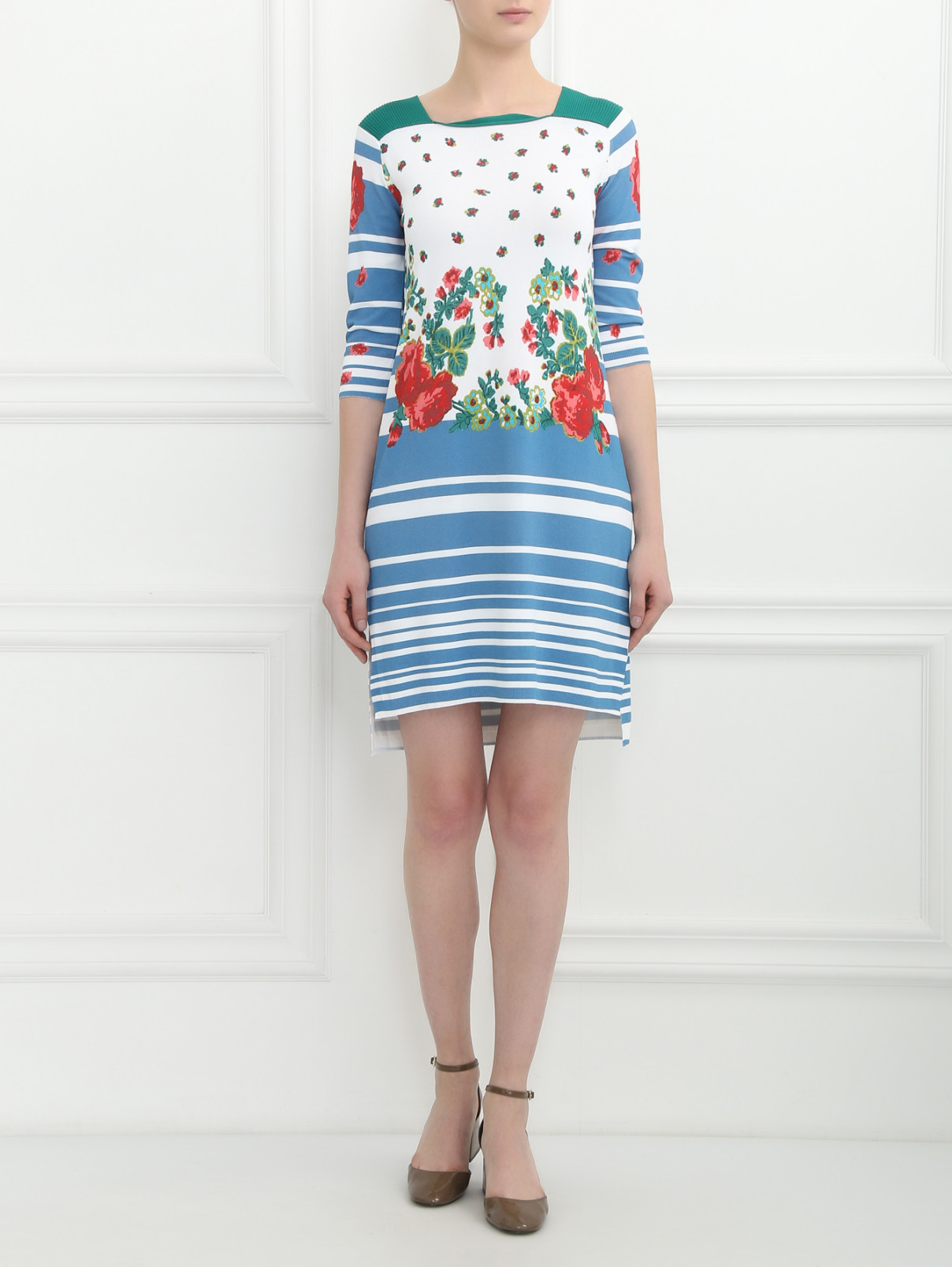 Платье свободного кроя с узором Antonio Marras  –  Модель Общий вид  – Цвет:  Белый