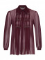 Блуза из  шелка с плиссировкой и аппликацией из камней Alberta Ferretti  –  Общий вид