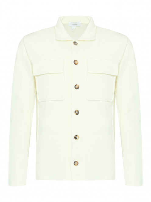 Трикотажный пиджак-рубашка из шерсти LARDINI - Общий вид