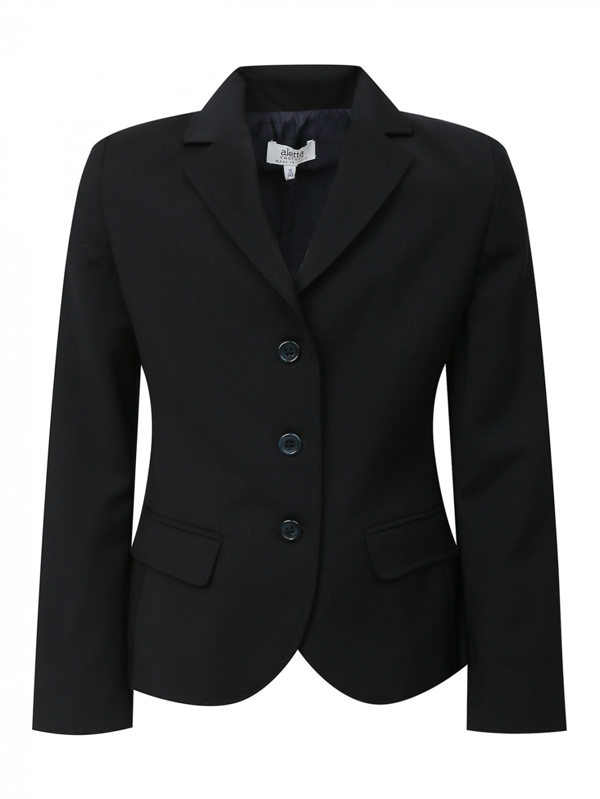 Жакет из шерсти с карманами Aletta Couture  –  Общий вид  – Цвет:  Черный