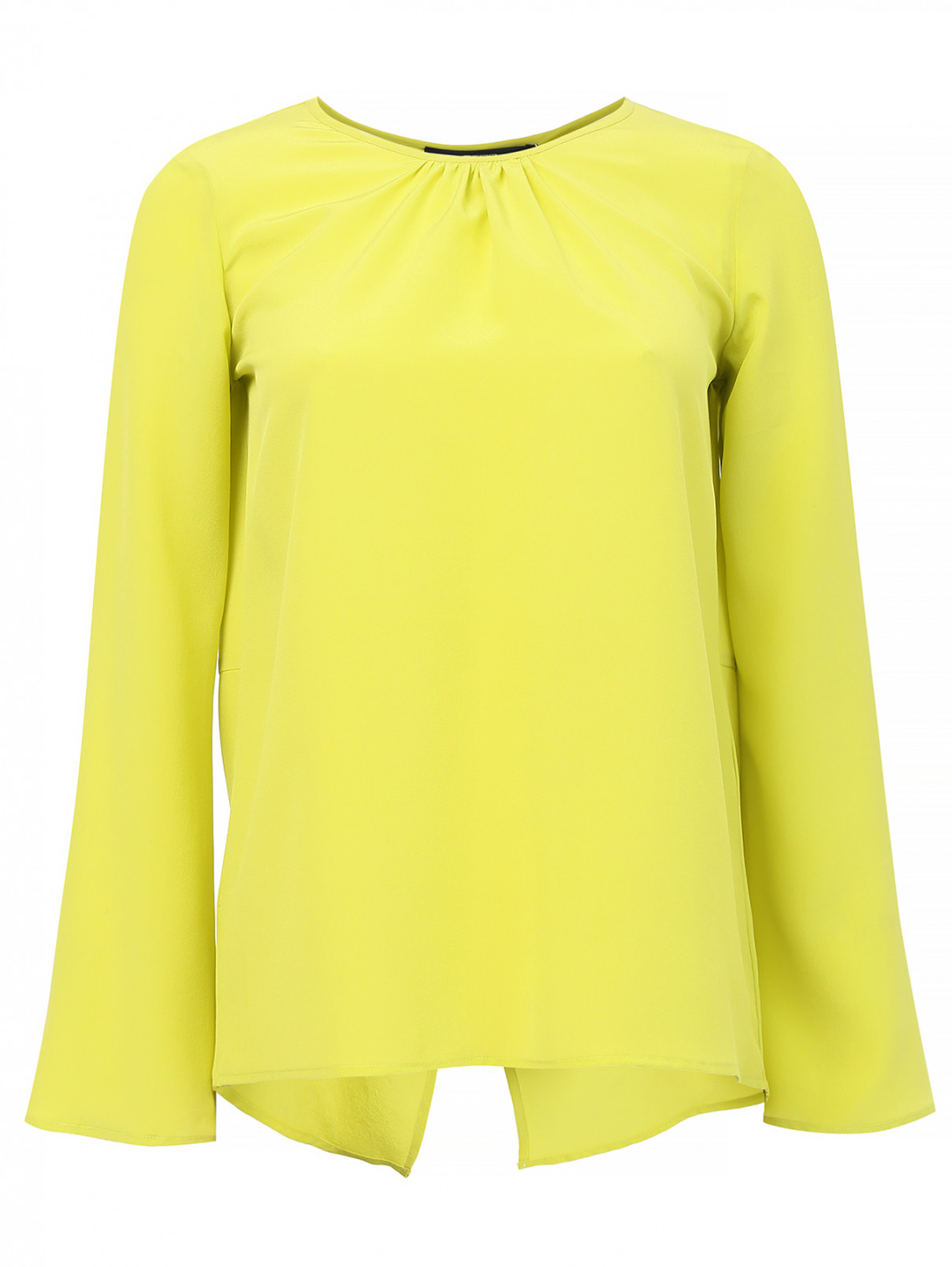 Блуза из шелка асимметричного кроя Etro  –  Общий вид  – Цвет:  Зеленый