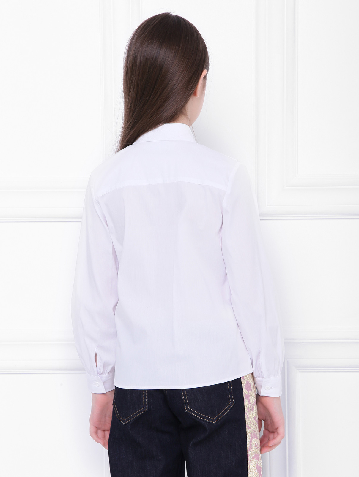 Блуза на пуговицах с поясом-резинкой Gaelle  –  МодельВерхНиз1  – Цвет:  Белый