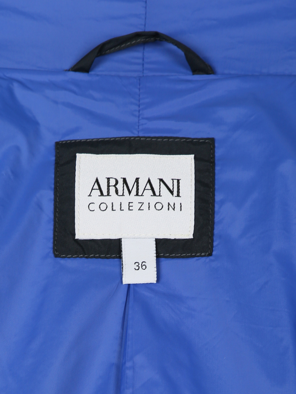 Плащ-трапеция с боковыми карманами Armani Collezioni  –  Деталь2  – Цвет:  Синий