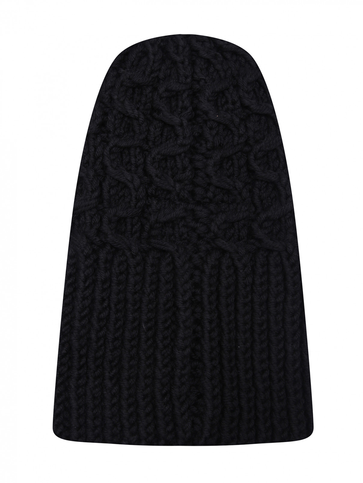 Балаклава из шерсти крупной вязки Ermanno Scervino  –  Общий вид  – Цвет:  Черный