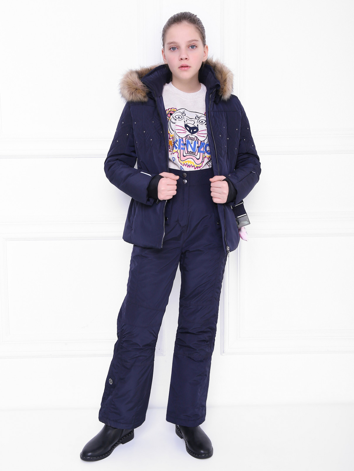 Горнолыжная куртка с поясом Poivre Blanc  –  МодельОбщийВид  – Цвет:  Синий