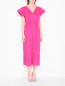 Платье-миди из смешанного хлопка с короткими рукавами Luisa Spagnoli  –  МодельВерхНиз