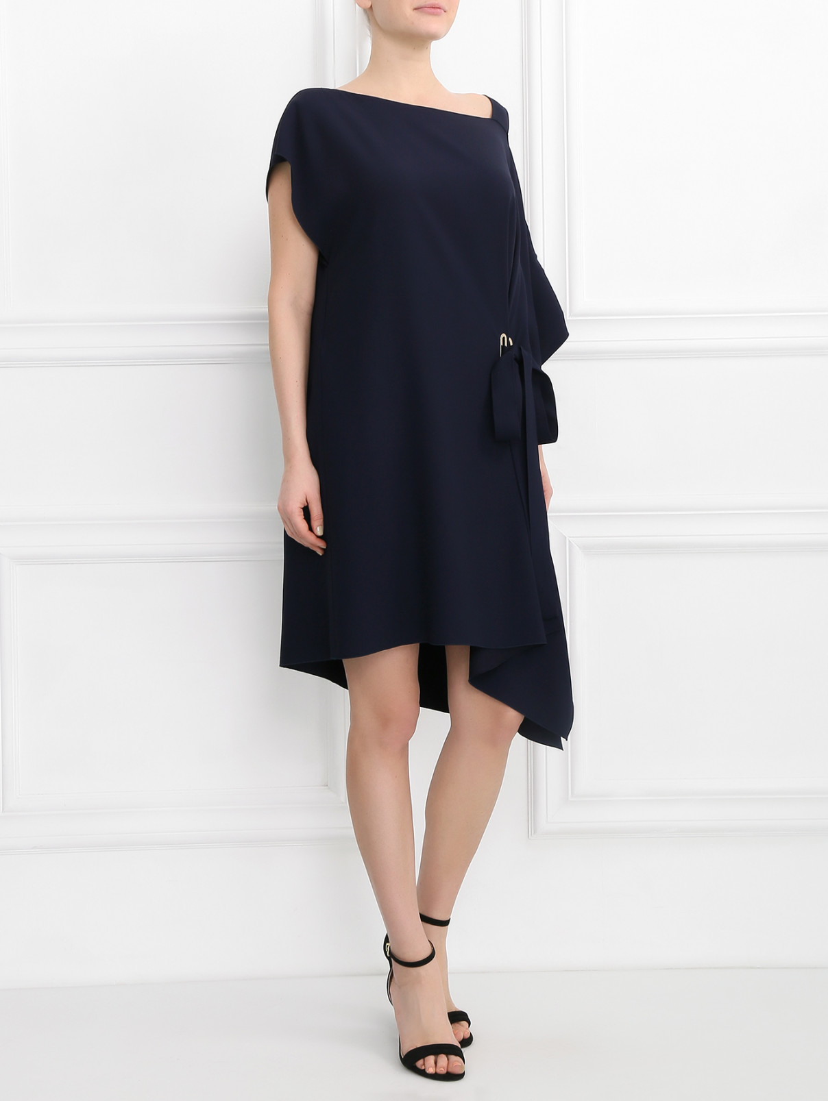 Платье-мини свободного кроя Alberta Ferretti  –  Модель Общий вид  – Цвет:  Синий
