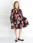 Платье из шелка  цветочным узором Dolce & Gabbana  –  Модель Общий вид