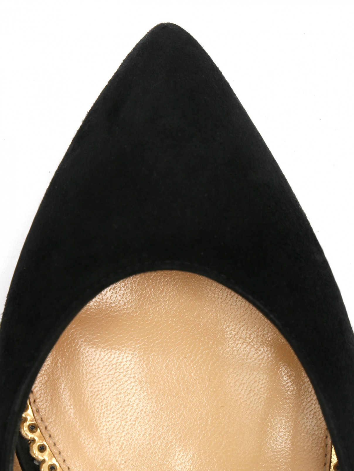 Туфли из замши с контрастной отделкой Charlotte Olympia  –  Обтравка4  – Цвет:  Черный