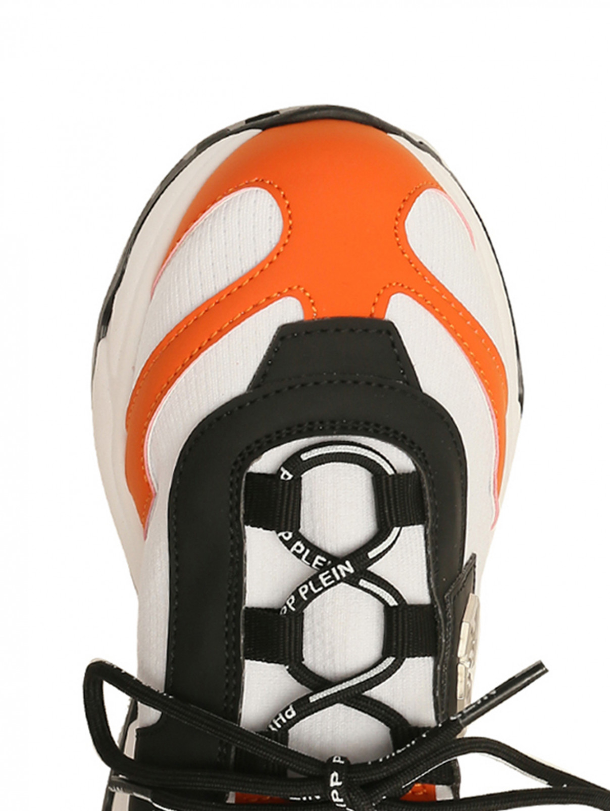 Кроссовки с логотипом на шнуровке Philipp Plein  –  Деталь  – Цвет:  Оранжевый