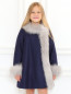 Пальто из шерсти с отделкой из меха лисы Baby Dior  –  Модель Верх-Низ