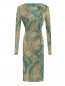 Платье из вискозы с поясом и узорм Etro  –  Общий вид