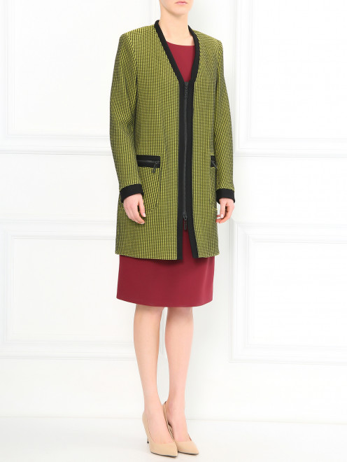 Легкое пальто на молнии с узором и боковыми карманами Kenzo - Модель Общий вид