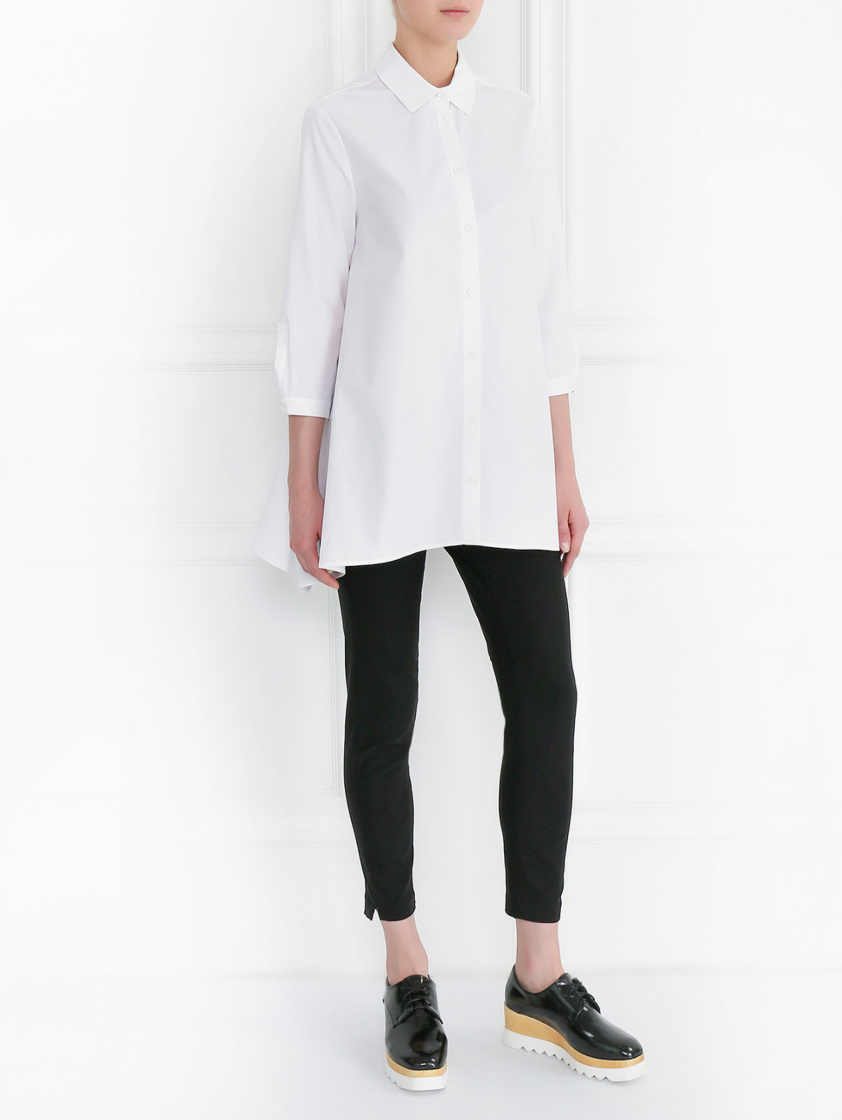 Рубашка из хлопка свободного кроя Isola Marras  –  Модель Общий вид  – Цвет:  Белый